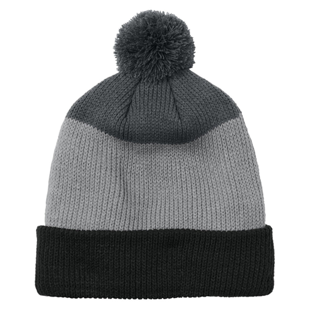 Port Authority Cozy Striped Pom Beanie