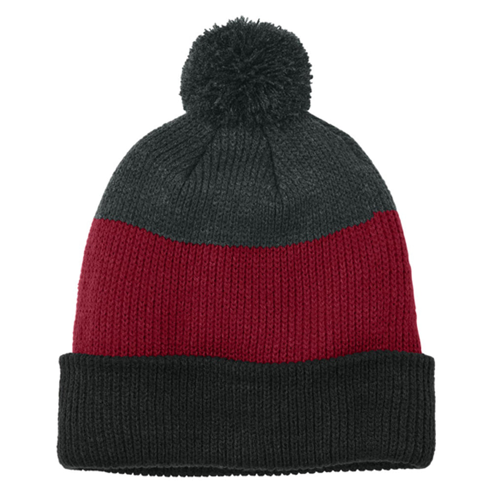 Port Authority Cozy Striped Pom Beanie