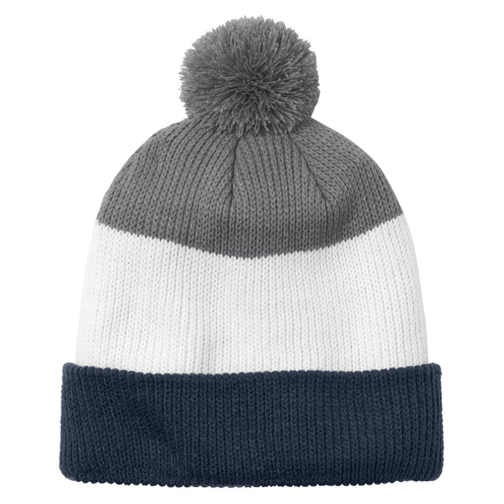 Port Authority Cozy Striped Pom Beanie