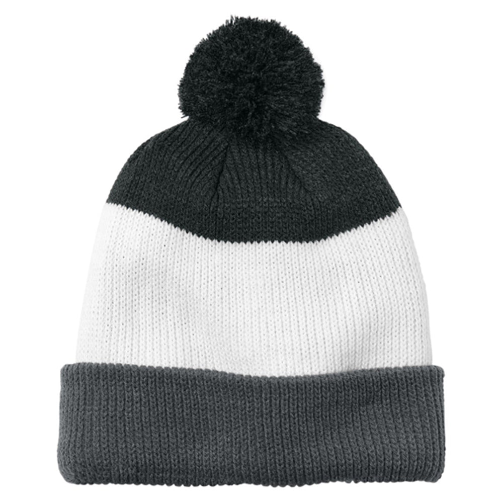 Port Authority Cozy Striped Pom Beanie